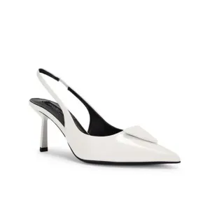 Tony Bianco Bertie high heels Slingbacks shoes White high shine  Revolve Sz 6