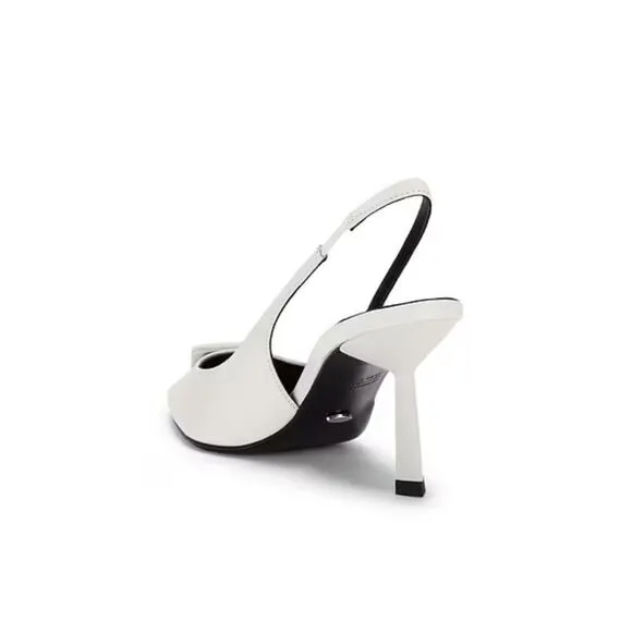 Tony Bianco Bertie high heels Slingbacks shoes White high shine  Revolve Sz 6