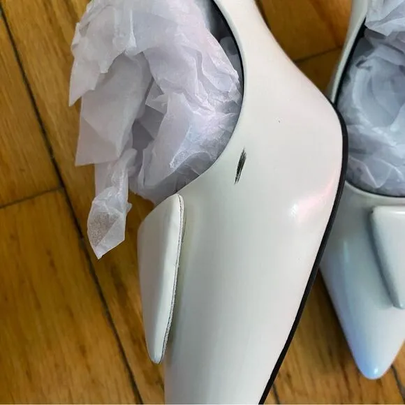 Tony Bianco Bertie high heels Slingbacks shoes White high shine  Revolve Sz 6