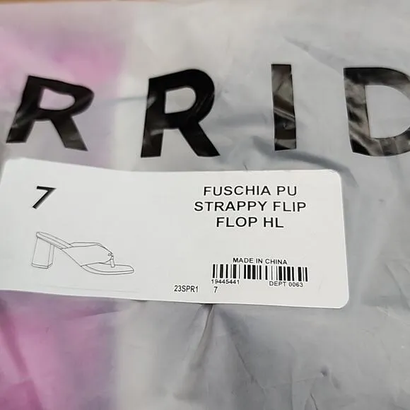 ☆TORRID☆ HOT☆FUSCHIA☆ STRAPPY FLIP FLOP HEEL LADIES SIZE 7WW NWT GORGEOUS