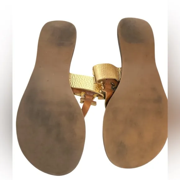 Tory Bruch Gold Moore 2 Thong Sandals