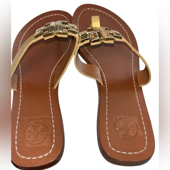 Tory Bruch Gold Moore 2 Thong Sandals