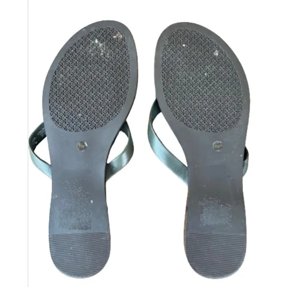 Tory Burch Benton Poblano (green) Calf Leather Women's Thong Sandals Size 8