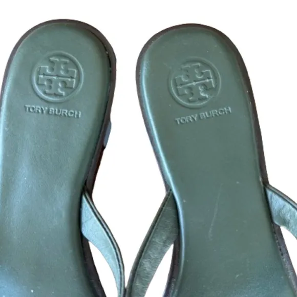 Tory Burch Benton Poblano (green) Calf Leather Women's Thong Sandals Size 8