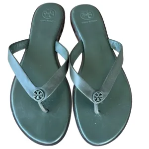 Tory Burch Benton Poblano (green) Calf Leather Women's Thong Sandals Size 8