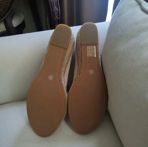 Tory Burch Black and Cream Espadrille Flats