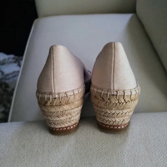 Tory Burch Black and Cream Espadrille Flats