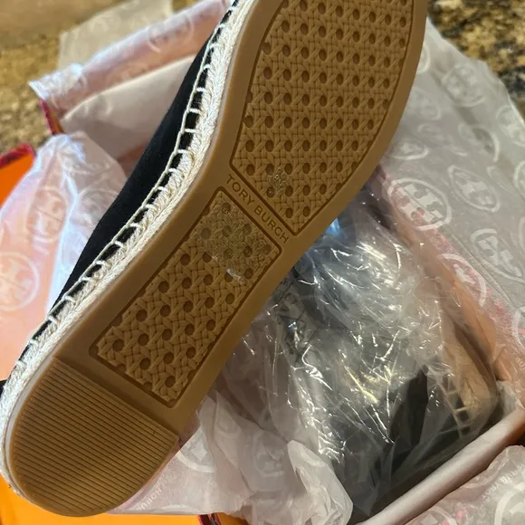 Tory Burch Black Espadrille Flats