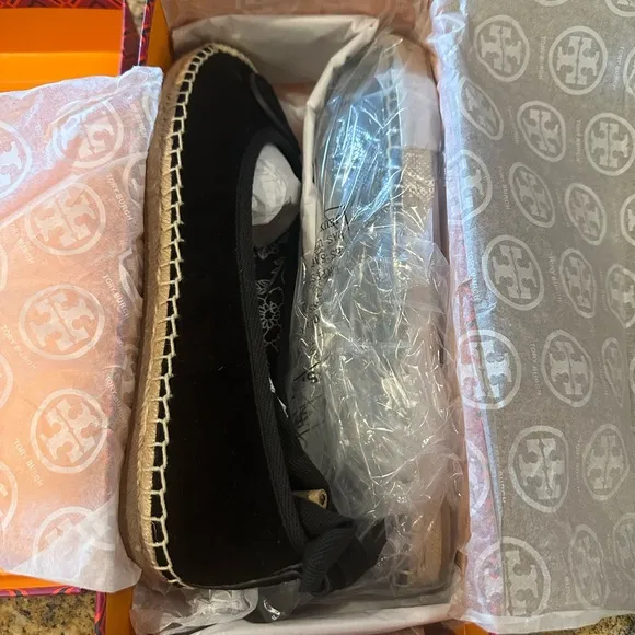 Tory Burch Black Espadrille Flats