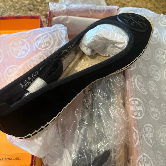 Tory Burch Black Espadrille Flats