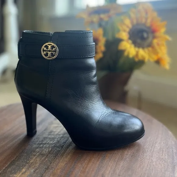 Tory Burch Black Leather Ankle Boots Women’s 5