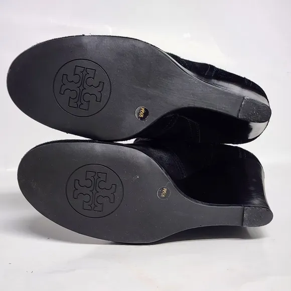 Tory Burch black suede ankle boots booties size 9.5