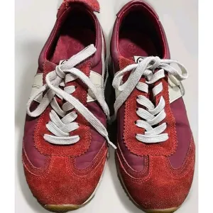 TORY BURCH Hank Sneakers Womens Size 8 M Red White Suede Shoes Sneakers Read