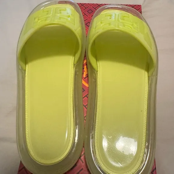 Tory Burch Jelly Yellow Slide Sandals