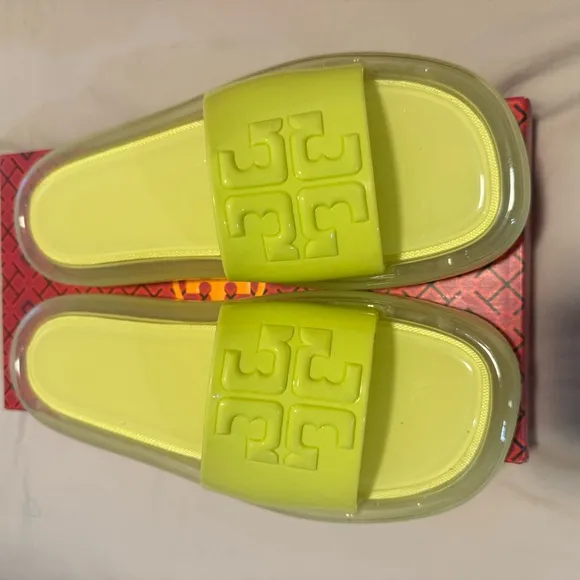 Tory Burch Jelly Yellow Slide Sandals