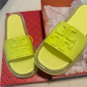 Tory Burch Jelly Yellow Slide Sandals