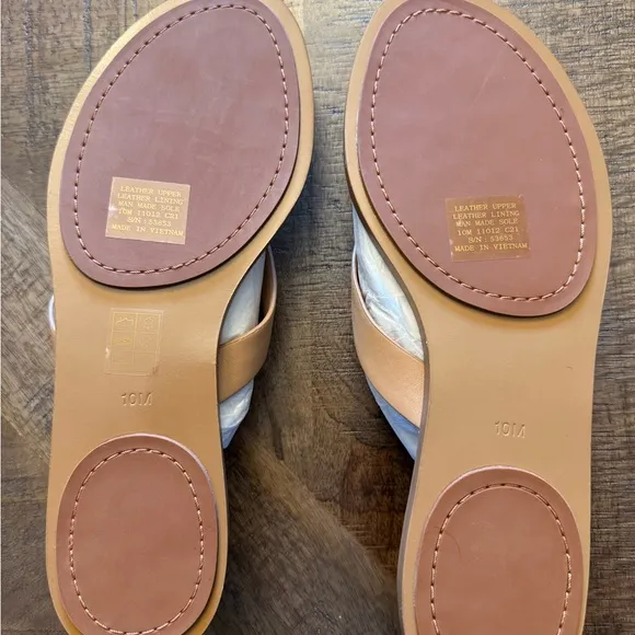 Tory Burch Manon Vachetta Tan Leather Sandals NIB size 10