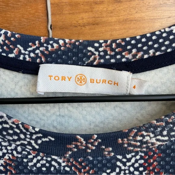Tory Burch Pima Cotton Dahlia Floral Dress, Size 4