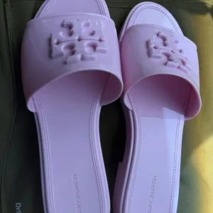 Tory Burch Pink Sandals with Logo Detail