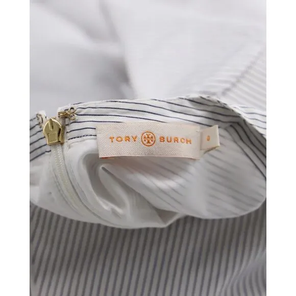 Tory Burch Striped Dress in White Cotton