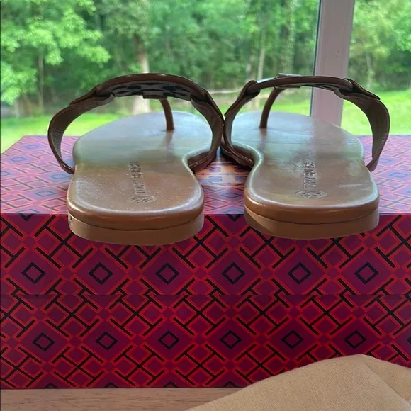 Tory Burch Tan Miller Sandals In Box With Dust Bag. Size 7.