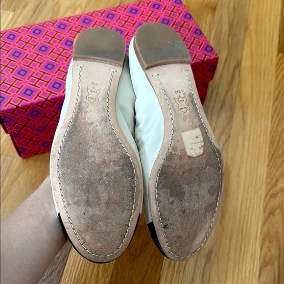 Tory Burch Women's Cream and Black Ballet Flats