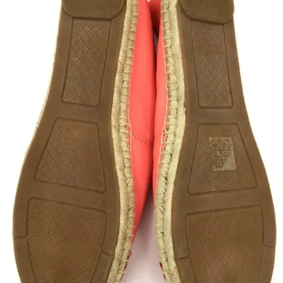 Tory Burch Women's Pink/Red Colorblock Leather Espadrille Flats - Size 11
