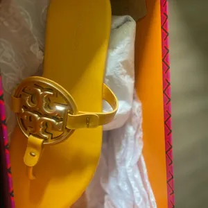 Tory Burch Yellow Medallion Sandals