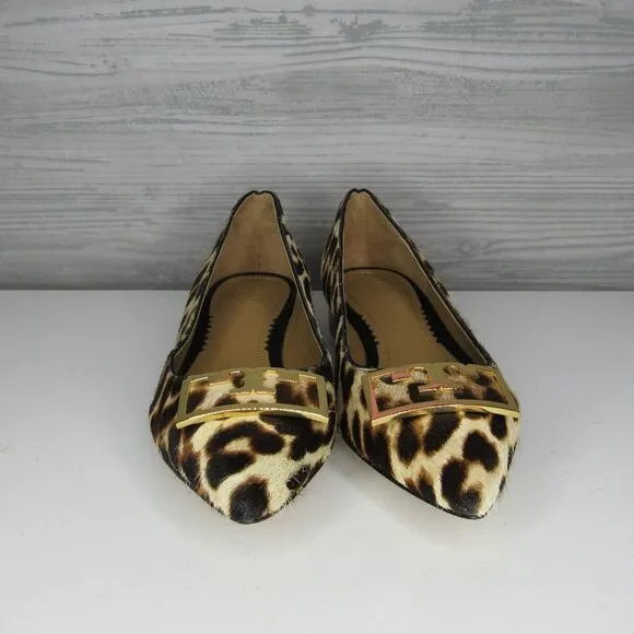Tory Burch Gigi Ballerina Calf Hair Slip On Flats