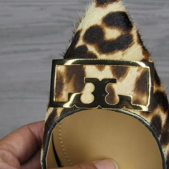 Tory Burch Gigi Ballerina Calf Hair Slip On Flats
