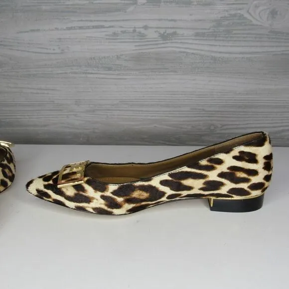 Tory Burch Gigi Ballerina Calf Hair Slip On Flats