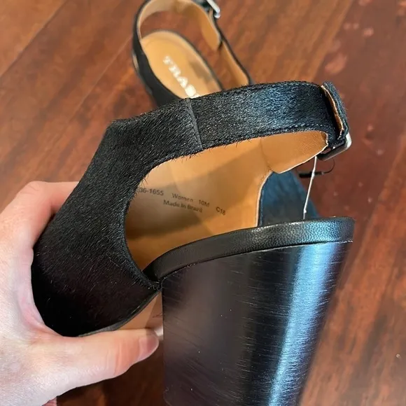 Trask Black Parker Haircalf Sandal