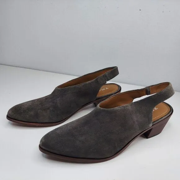 Trask Tess Slingback Pump Gray Suede Leather Shoe 11M Women’s MSRP $248