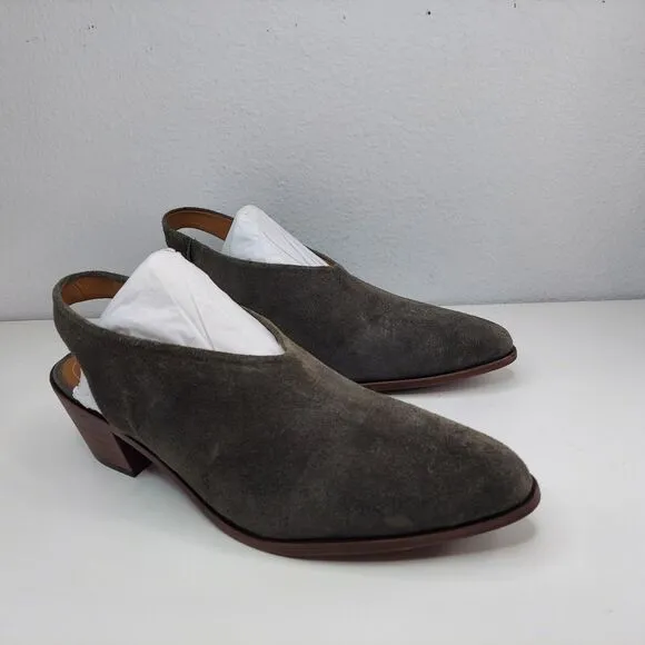 Trask Tess Slingback Pump Gray Suede Leather Shoe 11M Women’s MSRP $248
