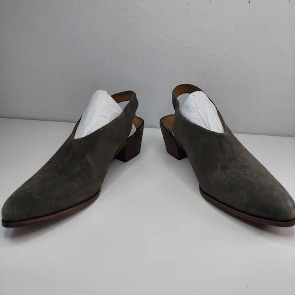 Trask Tess Slingback Pump Gray Suede Leather Shoe 11M Women’s MSRP $248