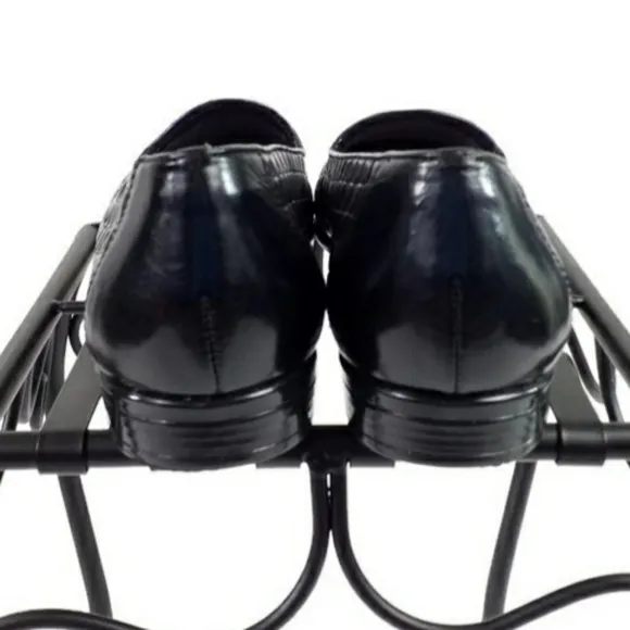 Trotters Liz Black Basket Weave Leather Slip-On Loafer Shoes Womens 9N/9AA