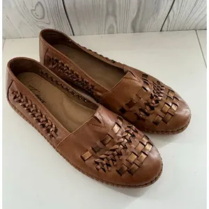 Trotters Rory Braided Leather Flat slip On Shoes Size 10 R1