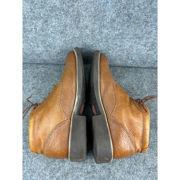 Twisted X Brown Ankle Boots Men's 10M Embossed Leather Sophisticated Cowboys