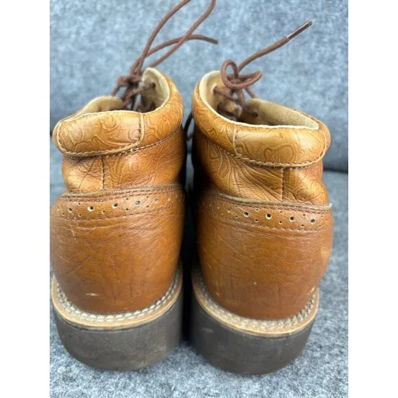 Twisted X Brown Ankle Boots Men's 10M Embossed Leather Sophisticated Cowboys