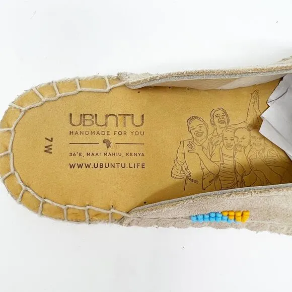 Ubuntu Lamu Mule Handmade Leather Slip On Shoes Tan Women's 7
