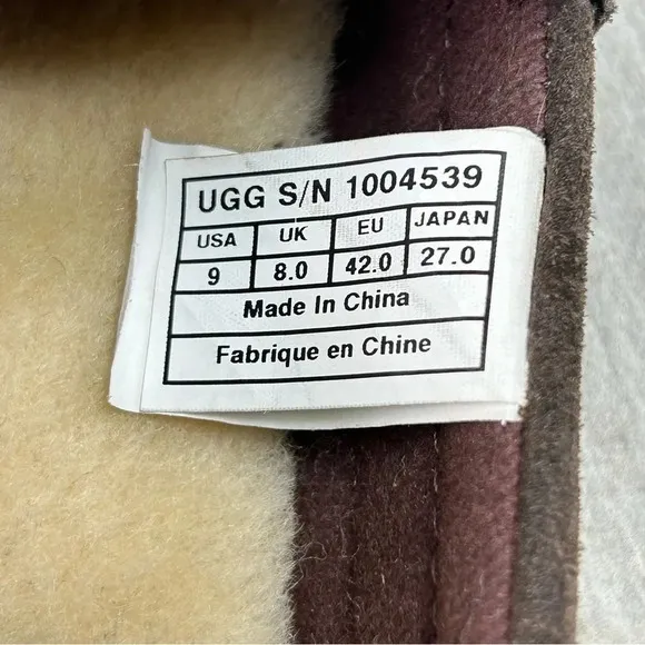 UGG Alder Espresso Brown Suede Leather Slip On Loafer Slipper Shoes Mens Size 9