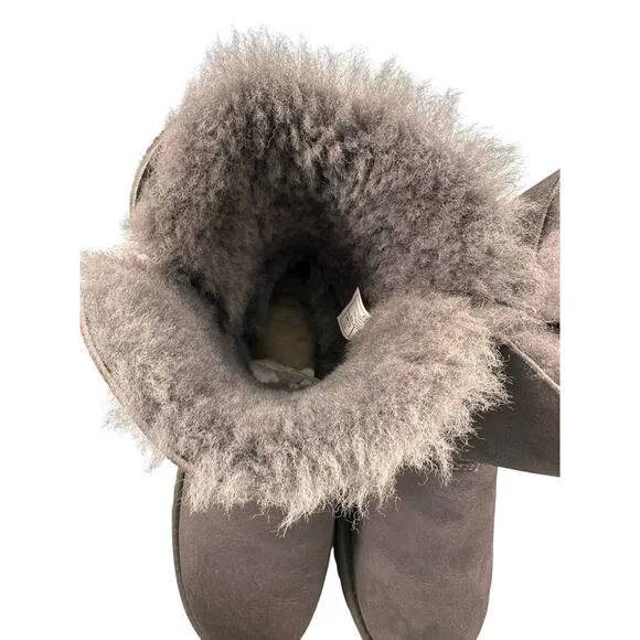 Ugg Australia Women's Azalea Charm Suede Snow Boots Size 6 In Gray