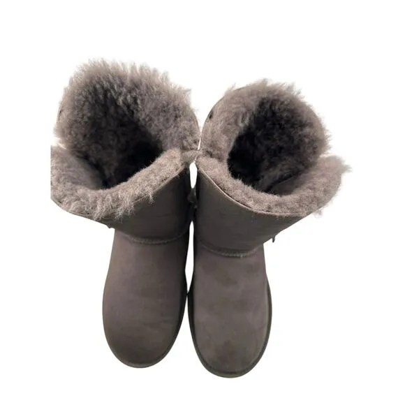 Ugg Australia Women's Azalea Charm Suede Snow Boots Size 6 In Gray