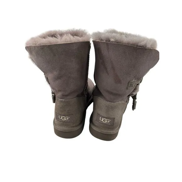 Ugg Australia Women's Azalea Charm Suede Snow Boots Size 6 In Gray