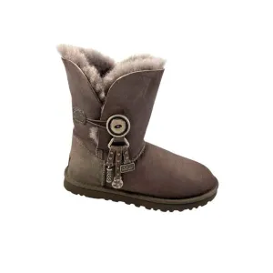 Ugg Australia Women's Azalea Charm Suede Snow Boots Size 6 In Gray