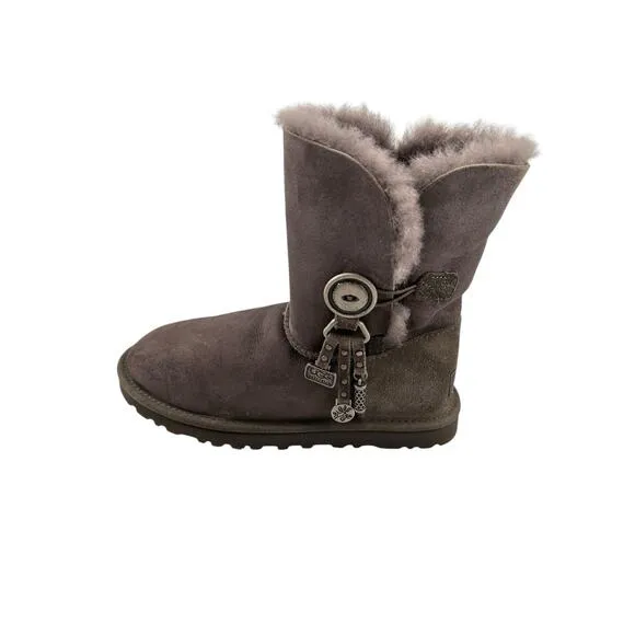 Ugg Australia Women's Azalea Charm Suede Snow Boots Size 6 In Gray