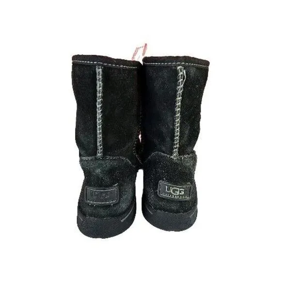 Ugg Boots Black Lynden Snow Bootie Waterproof Pull On Youth 2 1005566K