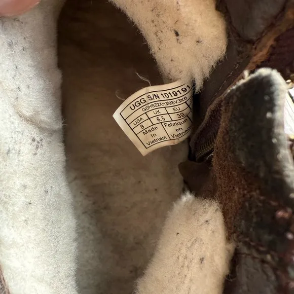 UGG Brown Leather Ankle Boots size 8