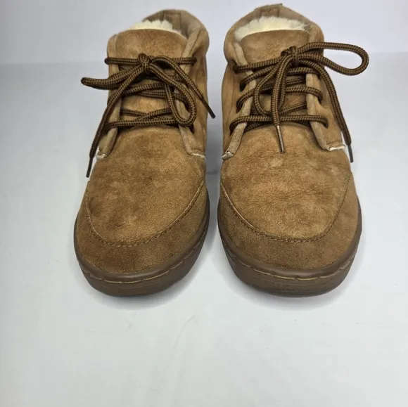 Ugg Chestnut Sheepskin Lace Up Boot Shoes Unisex Men's 9 or Women's Size 10
