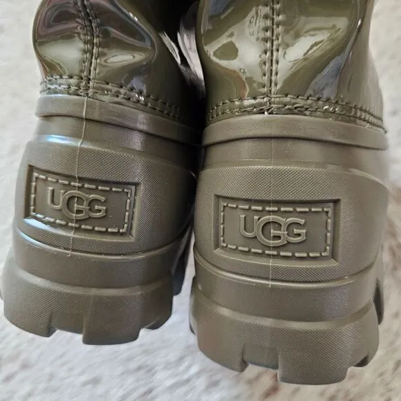 UGG Classic Brellah Mini Women's Waterproof Rain Snow Boots Olive Size 8 NEW